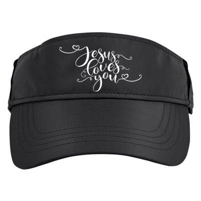 Jesus Loves You Cursive Style Adult Drive Performance Visor