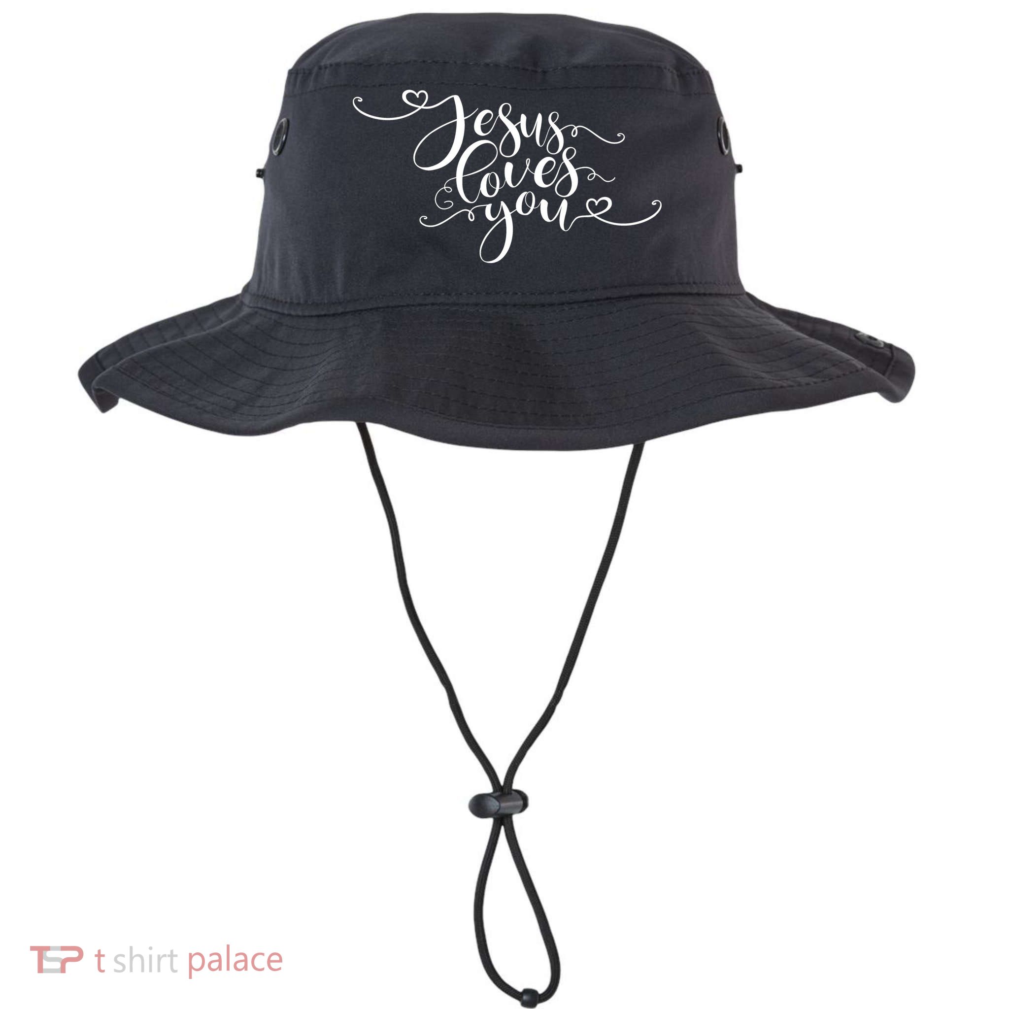 Jesus Loves You Cursive Style Bucket Hat