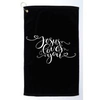 Jesus Loves You Cursive Style Golf Towel