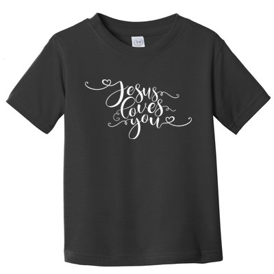 Jesus Loves You Cursive Style Toddler T-Shirt