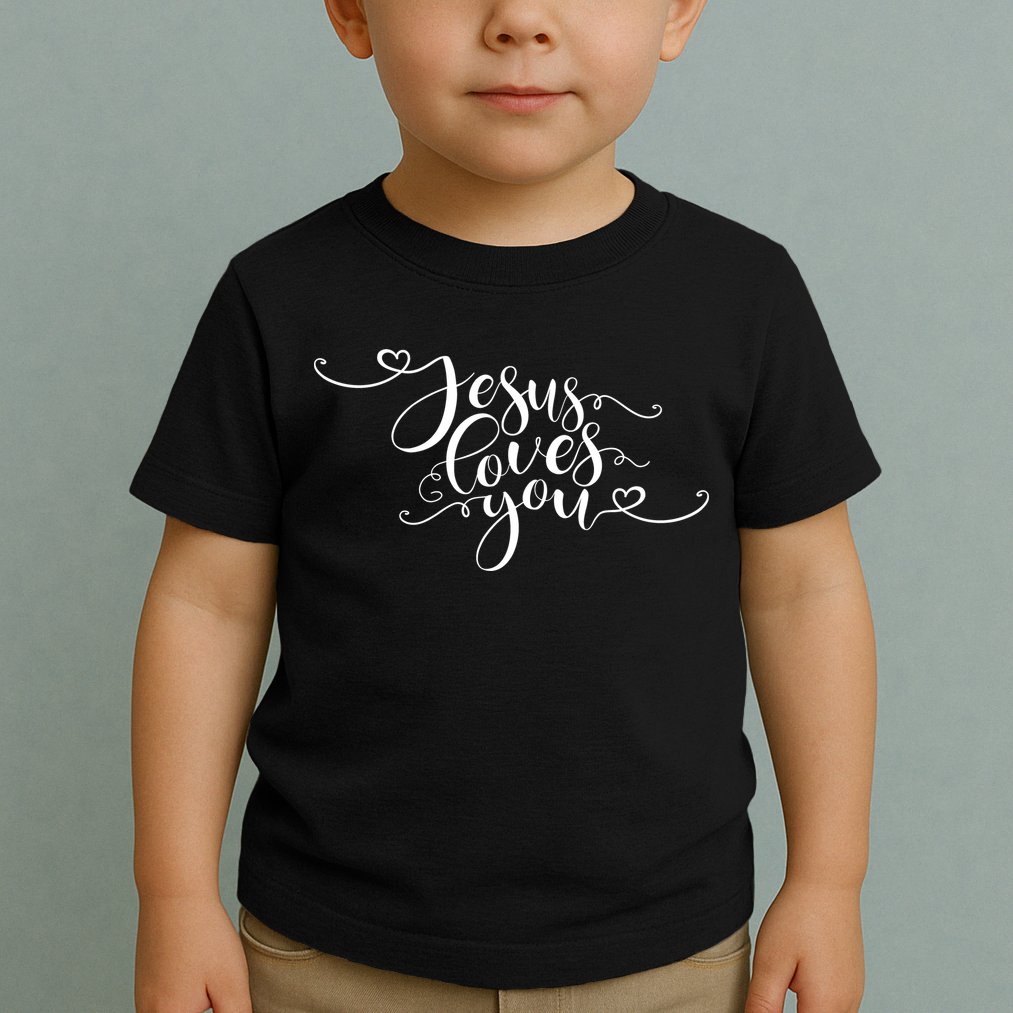 Jesus Loves You Cursive Style Toddler T-Shirt