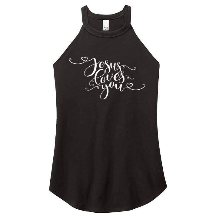 Jesus Loves You Cursive Style Women's Perfect Tri Rocker Tank