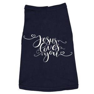 Jesus Loves You Cursive Style Doggie Tank