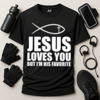 Jesus Loves You Funny Christain Cooling Performance Crew T-Shirt