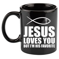 Jesus Loves You Funny Christain 11oz C Handle Ceramic Mug