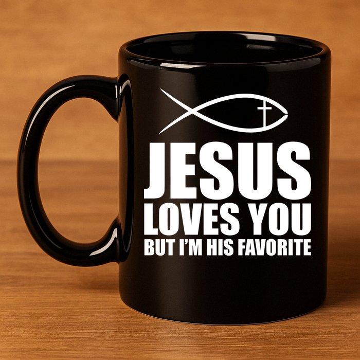 Jesus Loves You Funny Christain 11oz C Handle Ceramic Mug