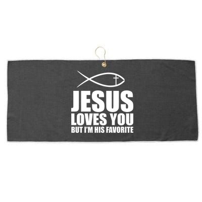 Jesus Loves You Funny Christain Large Microfiber Waffle Golf Towel