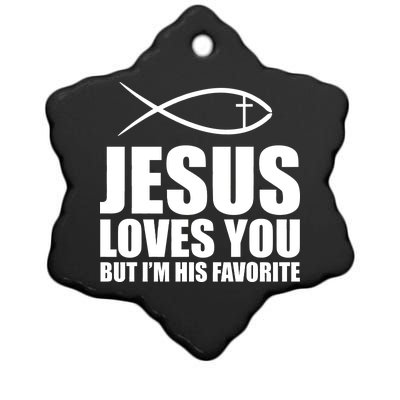 Jesus Loves You Funny Christain Ceramic Star Ornament