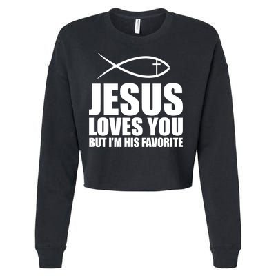 Jesus Loves You Funny Christain Cropped Pullover Crew