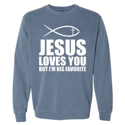 Jesus Loves You Funny Christain Garment-Dyed Sweatshirt