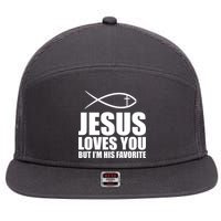 Jesus Loves You Funny Christain 7 Panel Mesh Trucker Snapback Hat