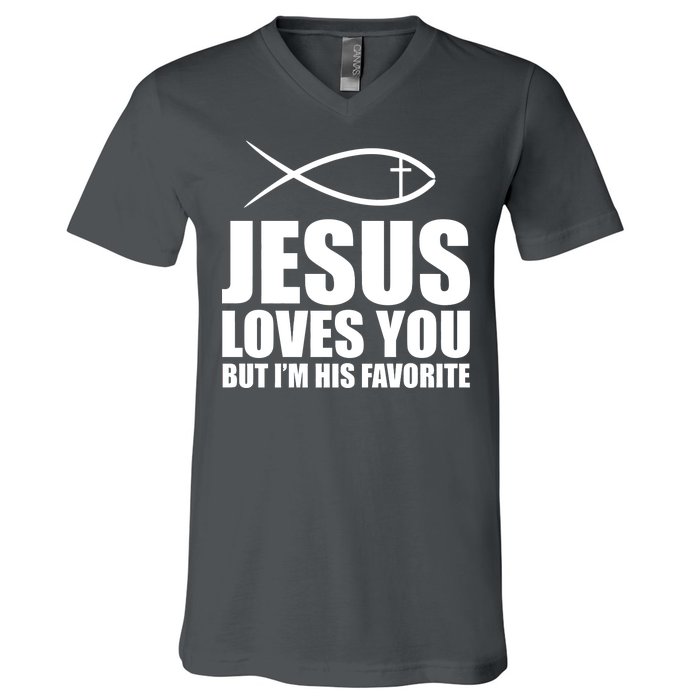 Jesus Loves You Funny Christain V-Neck T-Shirt