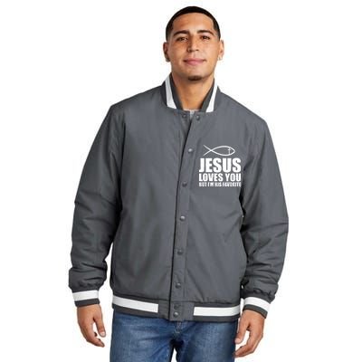 Jesus Loves You Funny Christain Insulated Varsity Jacket