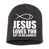 Jesus Loves You Funny Christain Short Acrylic Beanie