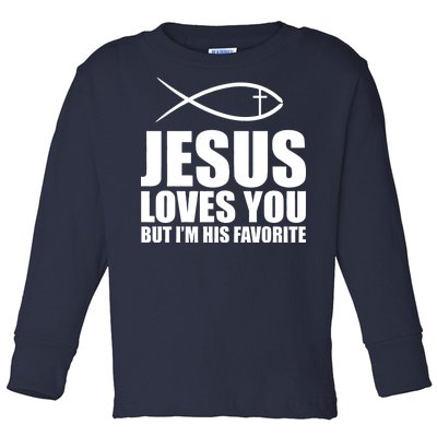 Jesus Loves You Funny Christain Toddler Long Sleeve Shirt