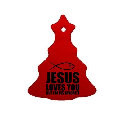 Jesus Loves You Funny Christain Ceramic Tree Ornament