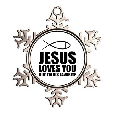 Jesus Loves You Funny Christain Metallic Star Ornament