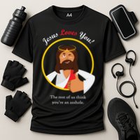 Jesus Loves You Funny Christian Cooling Performance Crew T-Shirt