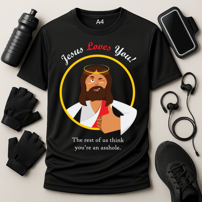 Jesus Loves You Funny Christian Cooling Performance Crew T-Shirt