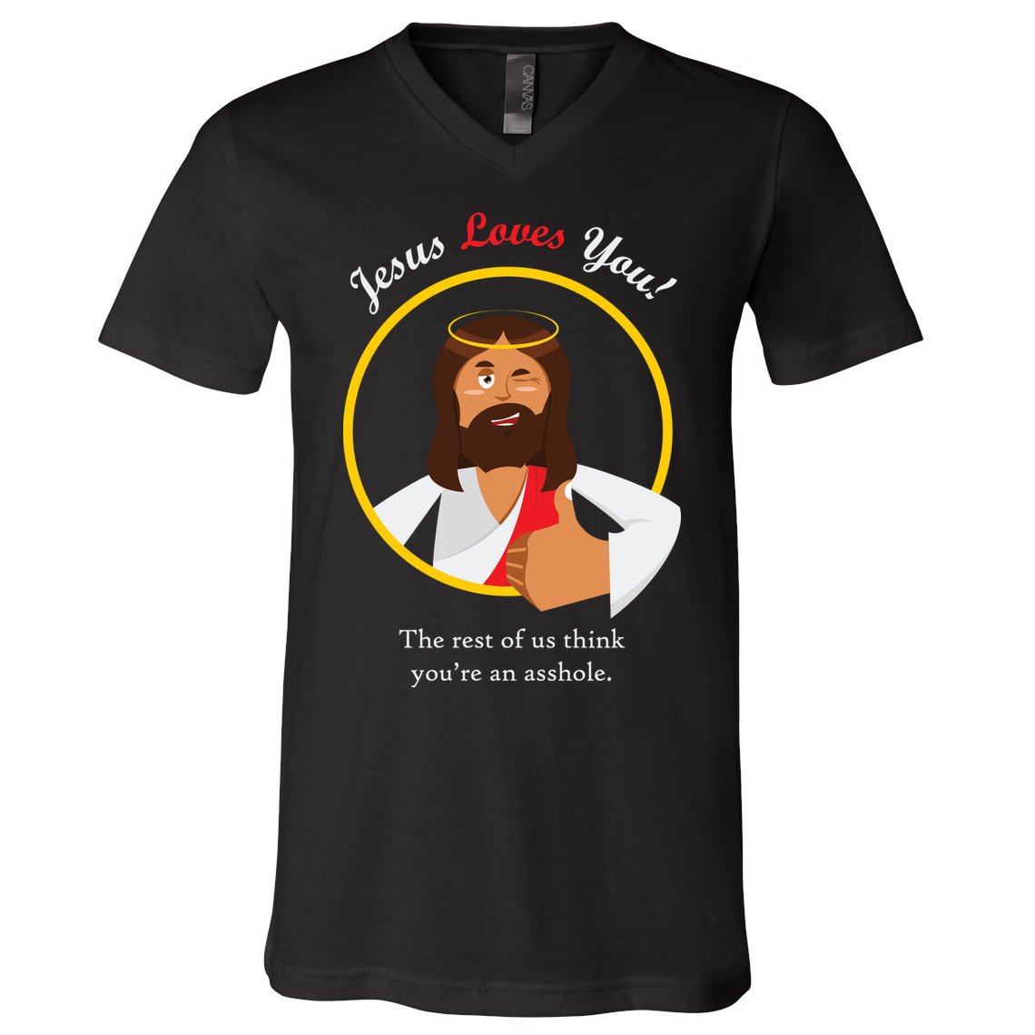Jesus Loves You Funny Christian V-Neck T-Shirt