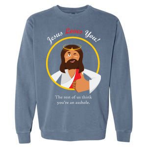 Jesus Loves You Funny Christian Garment-Dyed Sweatshirt