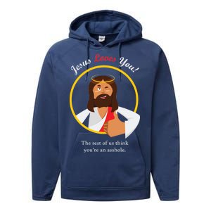 Jesus Loves You Funny Christian Performance Fleece Hoodie