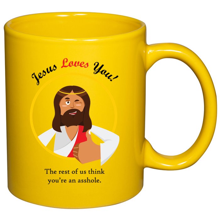 Jesus Loves You Funny Christian 11oz C Handle Ceramic Mug
