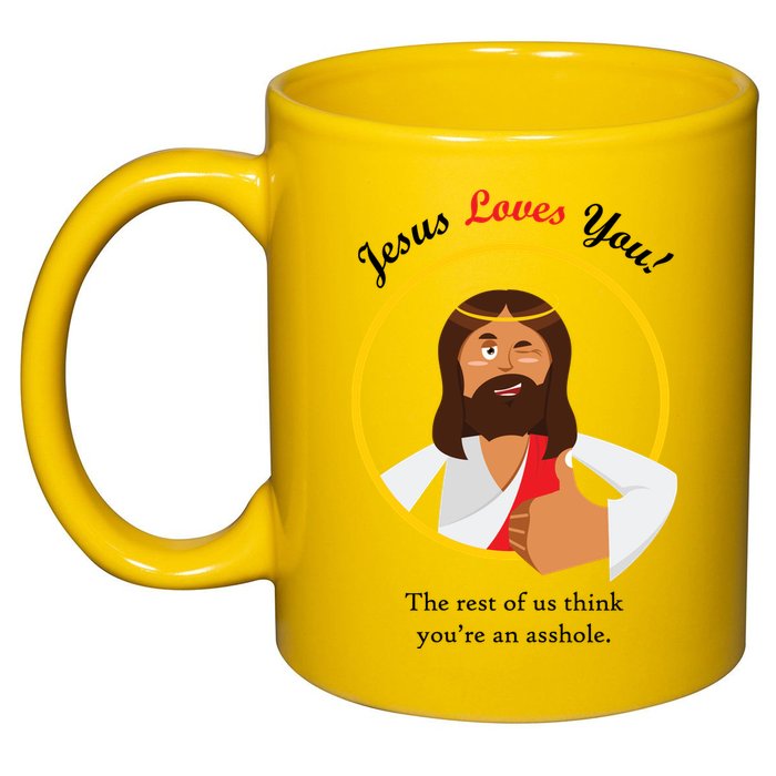 Jesus Loves You Funny Christian 11oz C Handle Ceramic Mug