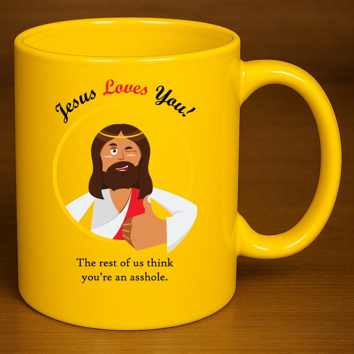 Jesus Loves You Funny Christian 11oz C Handle Ceramic Mug