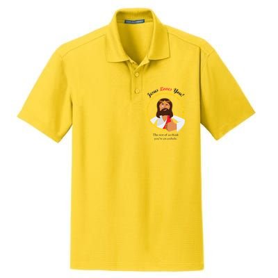 Jesus Loves You Funny Christian Dry Zone Grid Polo