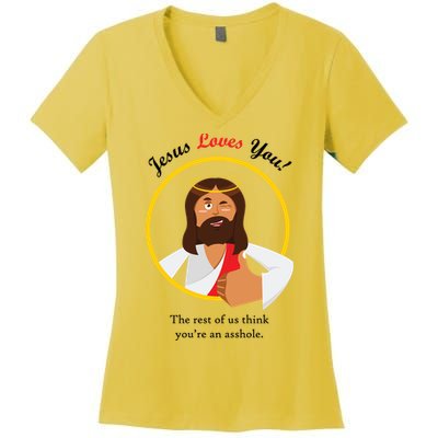 Jesus Loves You Funny Christian Women's V-Neck T-Shirt