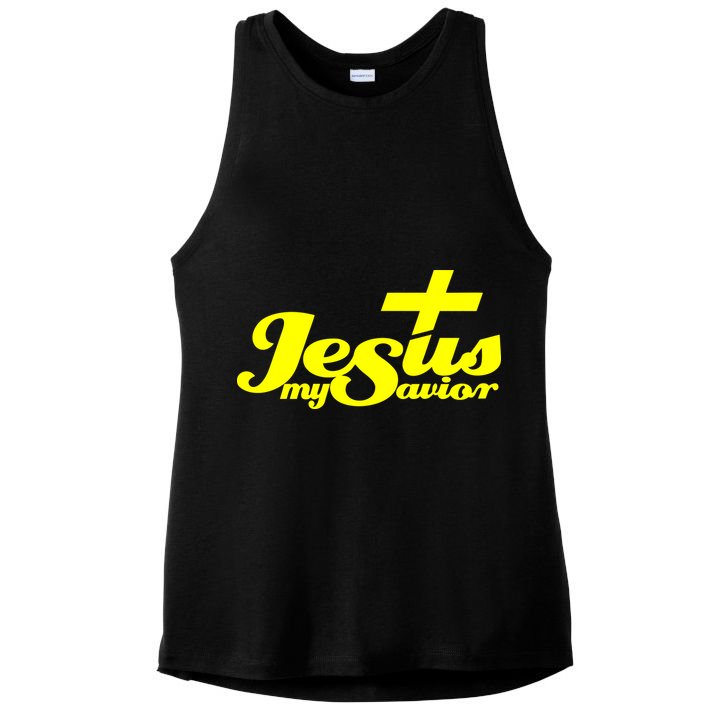 Jesus My Savior Christian Catholic Ladies PosiCharge Tri-Blend Wicking Tank