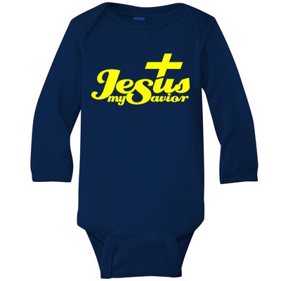 Jesus My Savior Christian Catholic Baby Long Sleeve Bodysuit