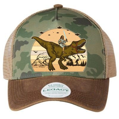 Jesus Riding T-Rex Dinosaur Funny Vintage Legacy Tie Dye Trucker Hat