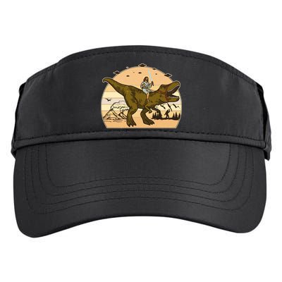 Jesus Riding T-Rex Dinosaur Funny Vintage Adult Drive Performance Visor