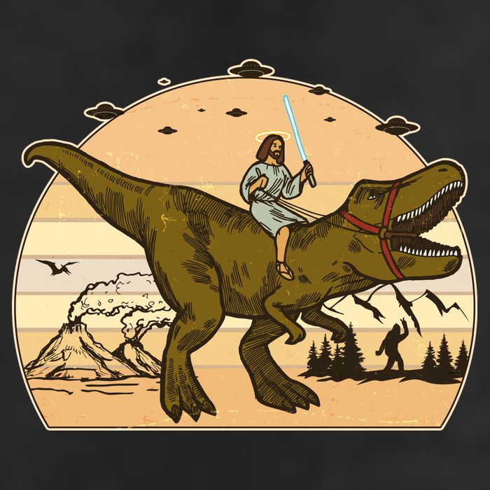 Jesus Riding T-Rex Dinosaur Funny Vintage Tumbler