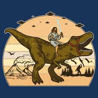 Jesus Riding T-Rex Dinosaur Funny Vintage Garment-Dyed Heavyweight T-Shirt