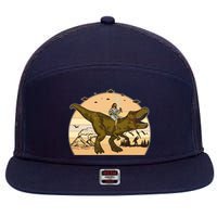 Jesus Riding T-Rex Dinosaur Funny Vintage 7 Panel Mesh Trucker Snapback Hat