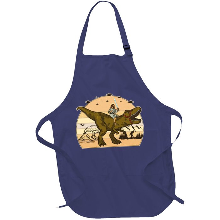Jesus Riding T-Rex Dinosaur Funny Vintage Apron