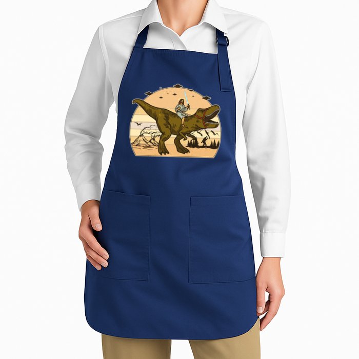 Jesus Riding T-Rex Dinosaur Funny Vintage Apron