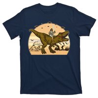 Jesus Riding T-Rex Dinosaur Funny Vintage T-Shirt