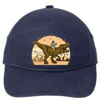 Jesus Riding T-Rex Dinosaur Funny Vintage 7-Panel Snapback Hat