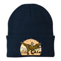 Jesus Riding T-Rex Dinosaur Funny Vintage Knit Cap Winter Beanie