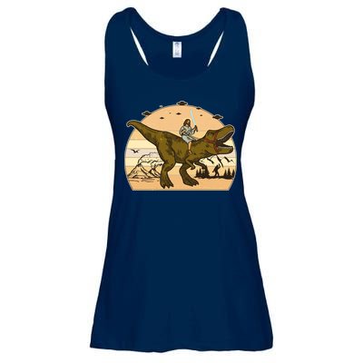 Jesus Riding T-Rex Dinosaur Funny Vintage Ladies Essential Flowy Tank