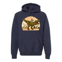 Jesus Riding T-Rex Dinosaur Funny Vintage Premium Hoodie