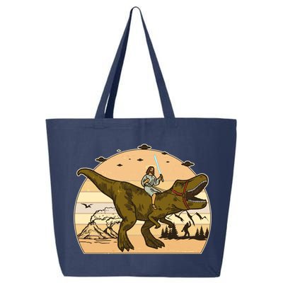 Jesus Riding T-Rex Dinosaur Funny Vintage 25L Jumbo Tote