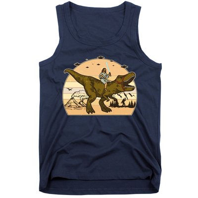 Jesus Riding T-Rex Dinosaur Funny Vintage Tank Top