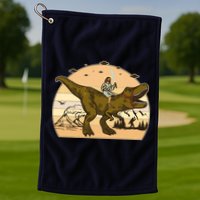 Jesus Riding T-Rex Dinosaur Funny Vintage Golf Towel