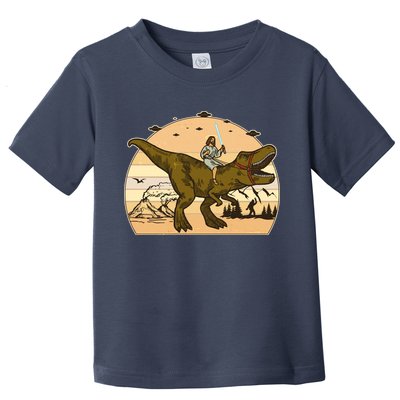 Jesus Riding T-Rex Dinosaur Funny Vintage Toddler T-Shirt
