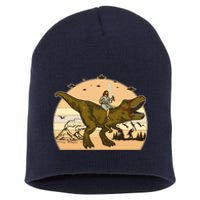 Jesus Riding T-Rex Dinosaur Funny Vintage Short Acrylic Beanie